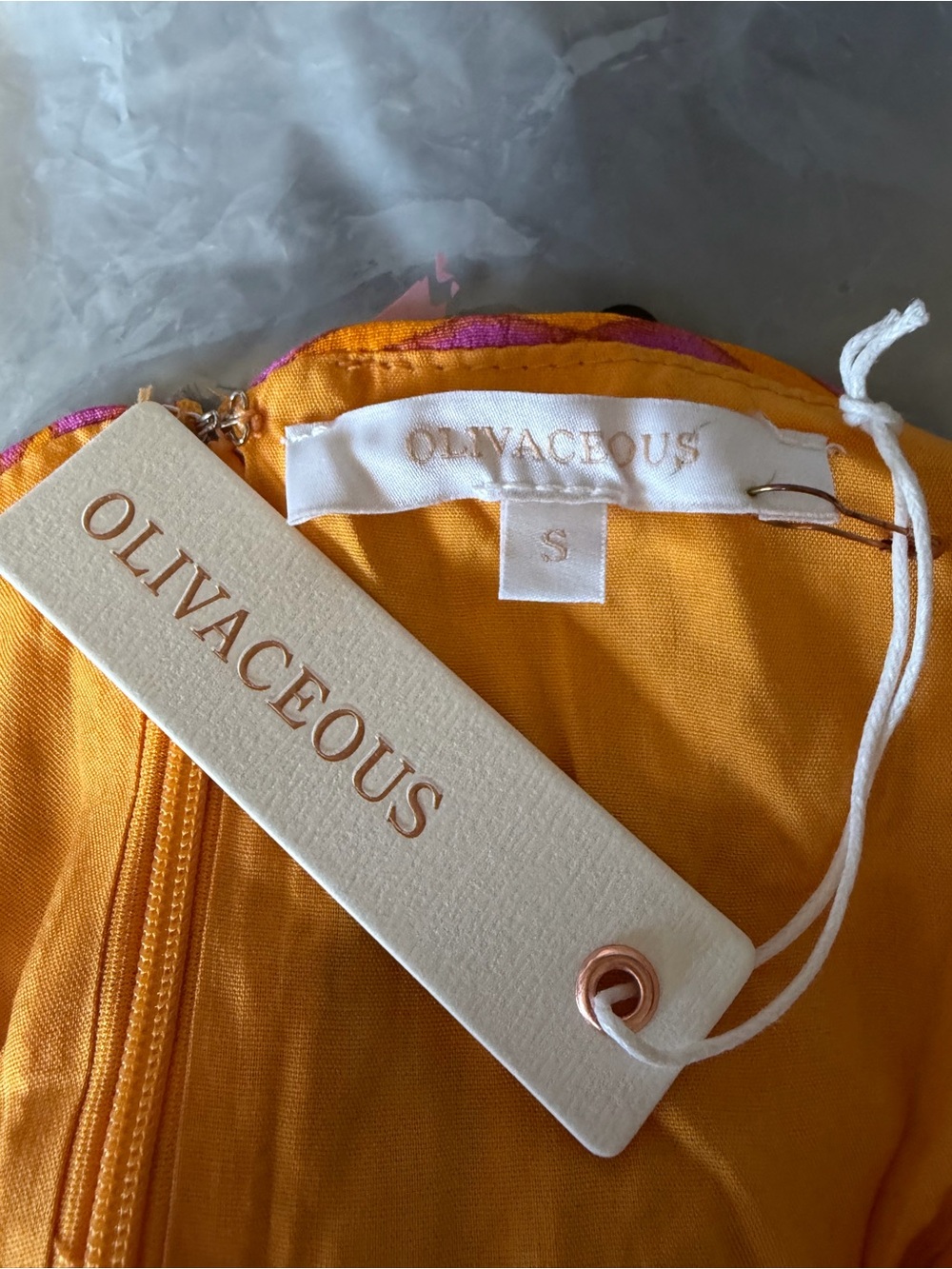 Olivaceous Orange & Pink Cutout Maxi Dress - Picture 6 of 6